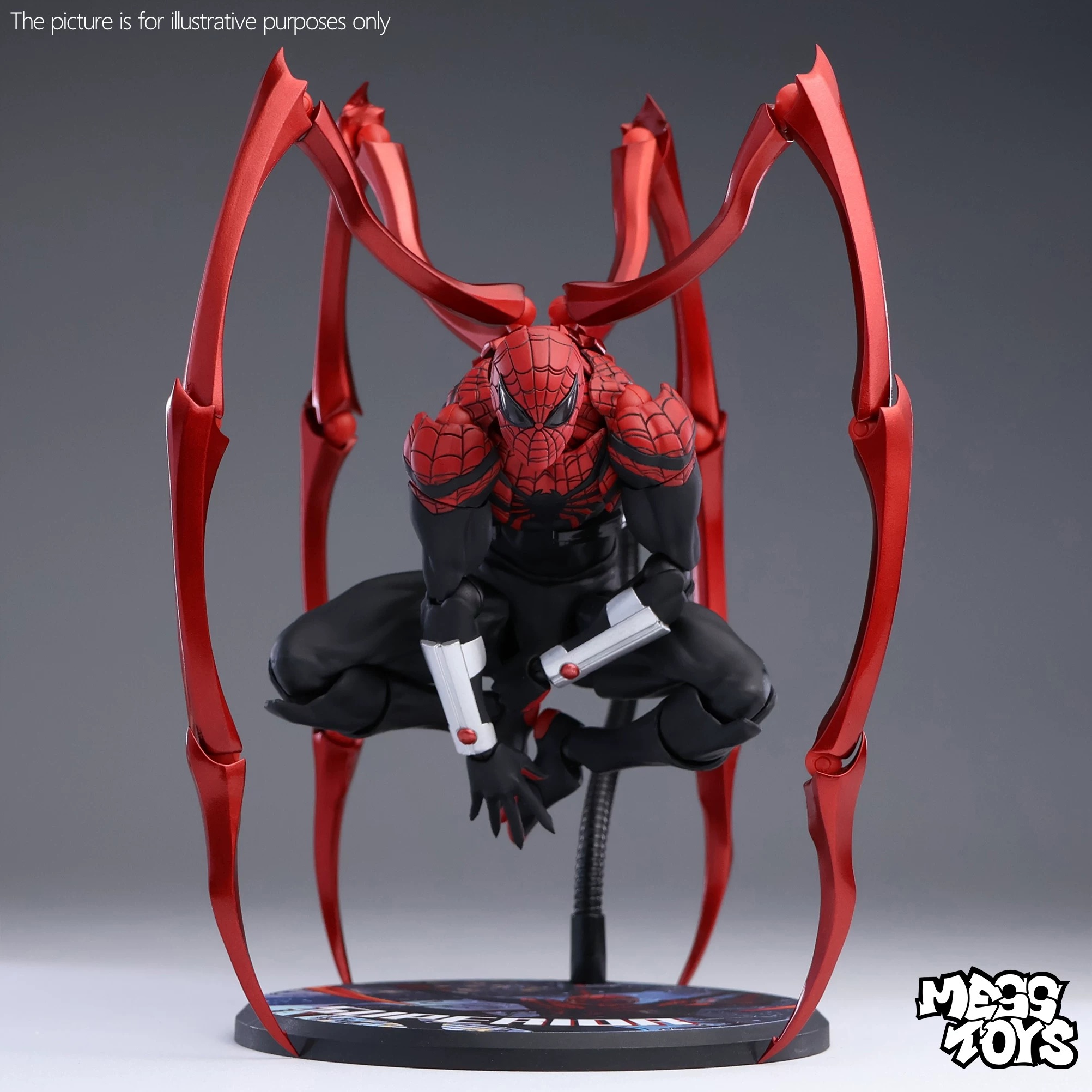 MESS TOYS 黑色鄰居 共生體蜘蛛俠 黑色毒液戰衣關節可動模型-CASEZONE