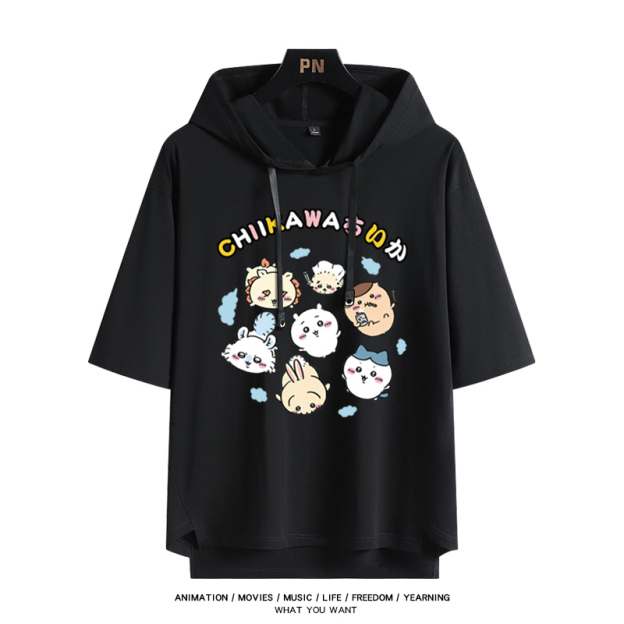 chiikawa吉伊卡哇卡通烏薩奇 連帽短袖T恤