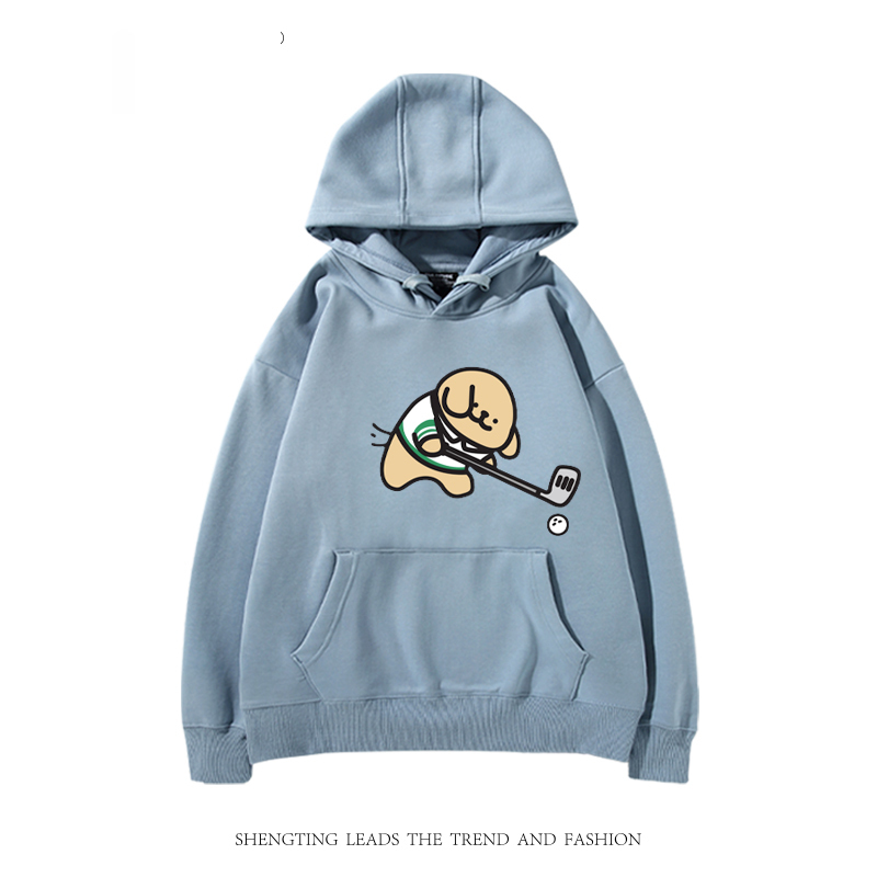 線條小狗新款 親子情侶男女款連帽衛衣-CASEZONE