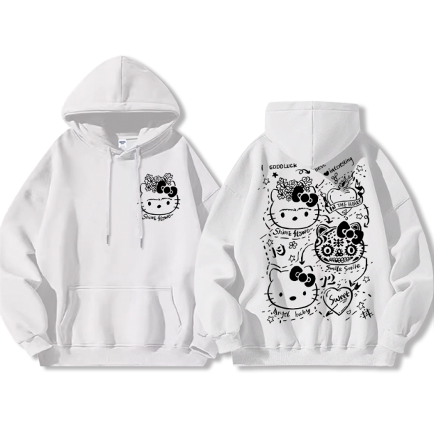 HelloKitty新款 寬鬆百搭 秋冬款 寬鬆連帽衛衣-ZUIHANG SHOP