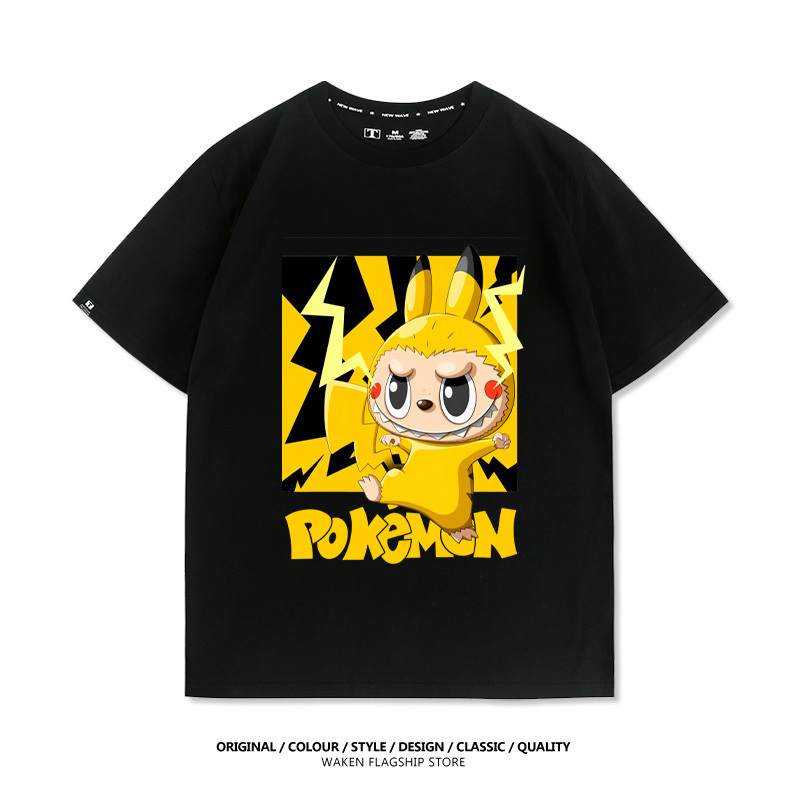 LabubuX皮卡丘 印花短袖T恤-CASEZONE