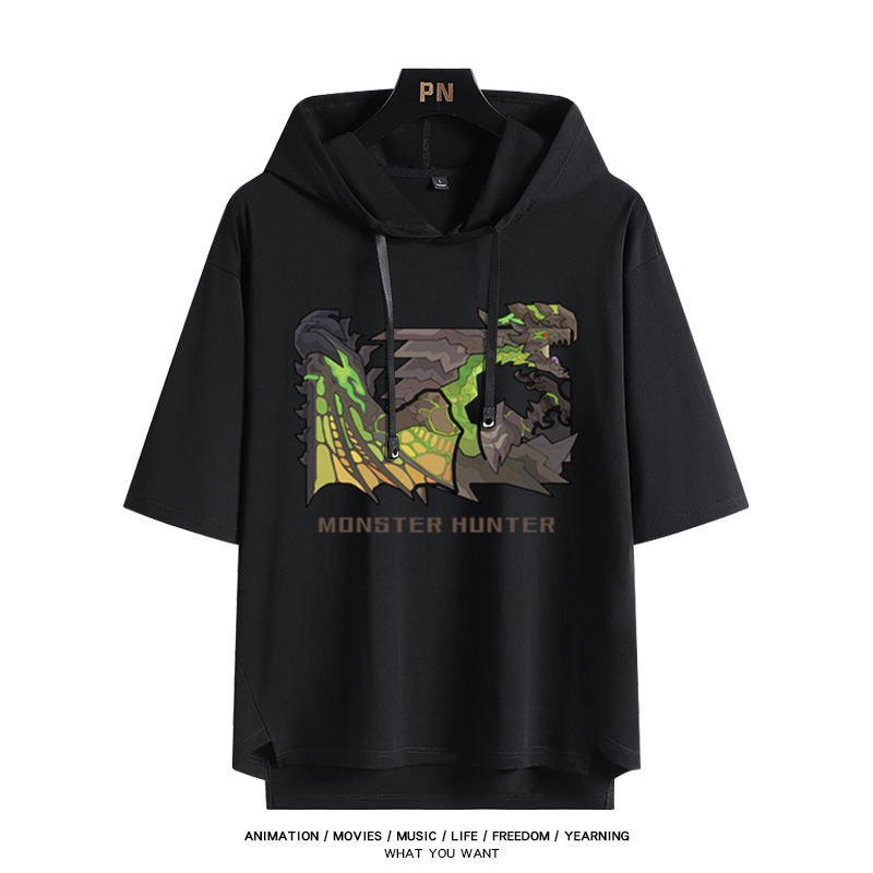 魔物獵人新款 親子情侶男女款連帽短袖T恤