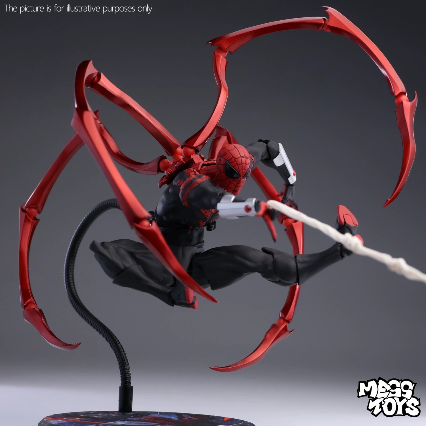 MESS TOYS 黑色鄰居 共生體蜘蛛俠 黑色毒液戰衣關節可動模型-CASEZONE