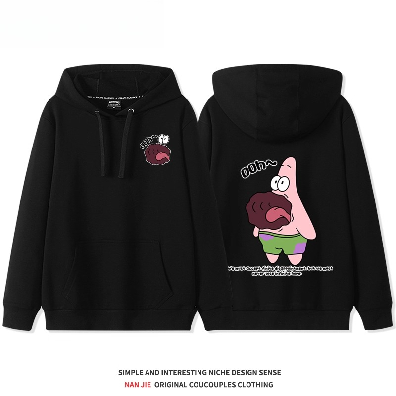海綿寶寶 聯名衛衣2025秋冬新款親子情侶裝連帽衛衣