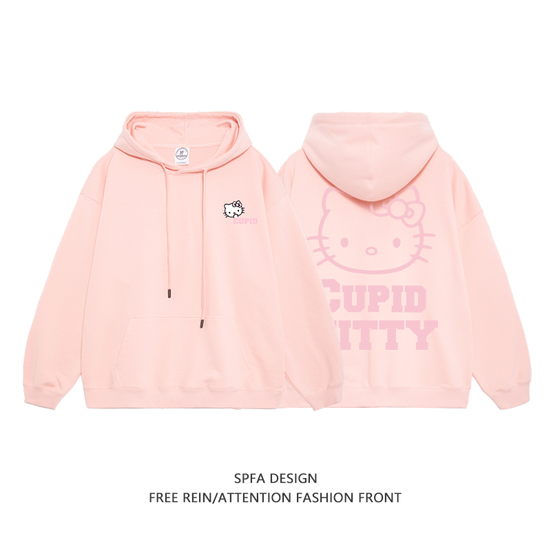 HelloKitty新款 寬鬆百搭 秋冬款 寬鬆連帽衛衣-CASEZONE