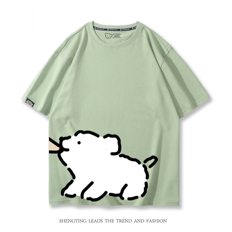 線條小狗 2024親子情侶男女同款 T恤