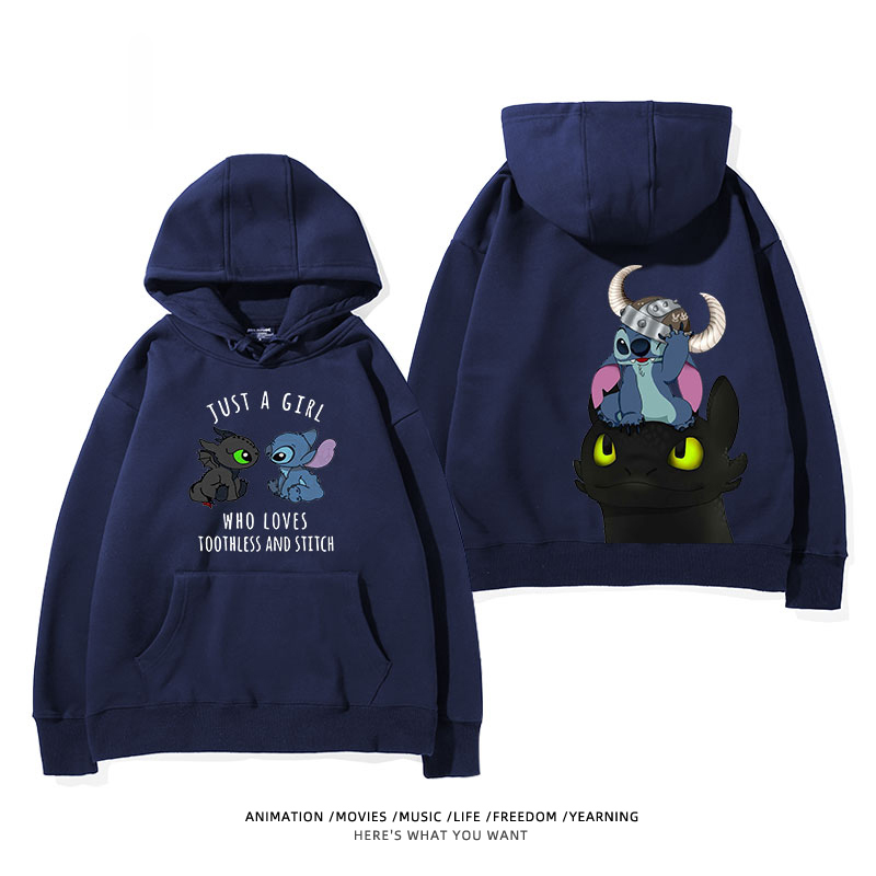 馴龍高手聯名史迪仔新款 親子情侶男女款連帽衛衣-ZUIHANG SHOP