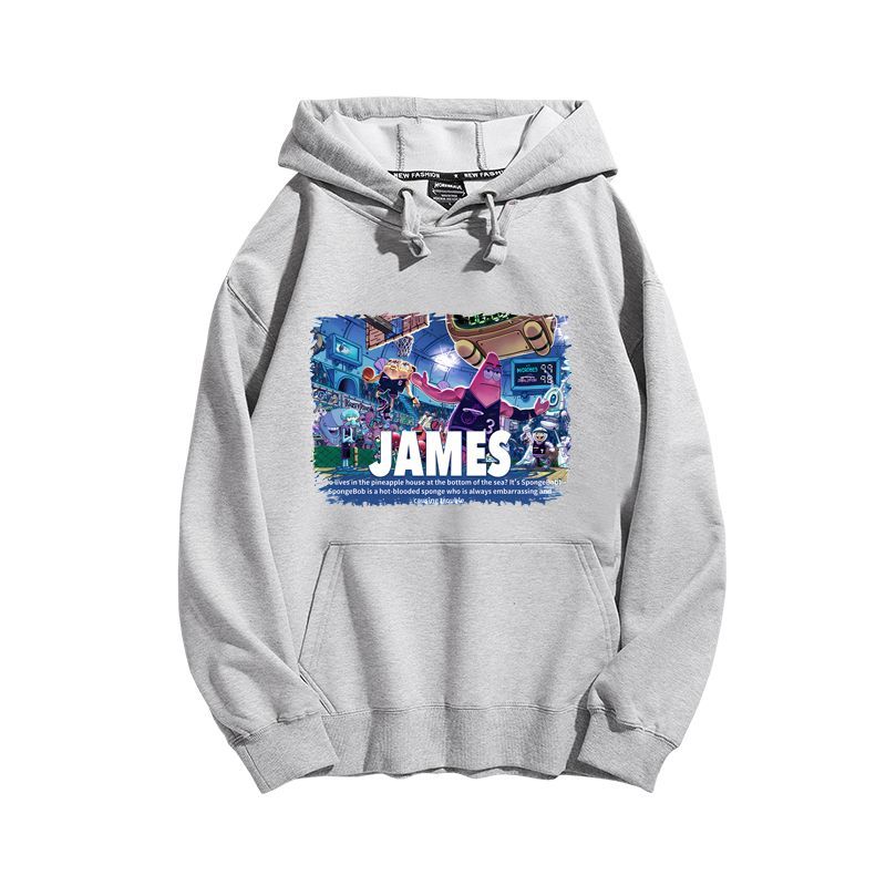 海綿寶寶聯名詹姆斯新款 親子情侶男女款連帽衛衣-CASEZONE