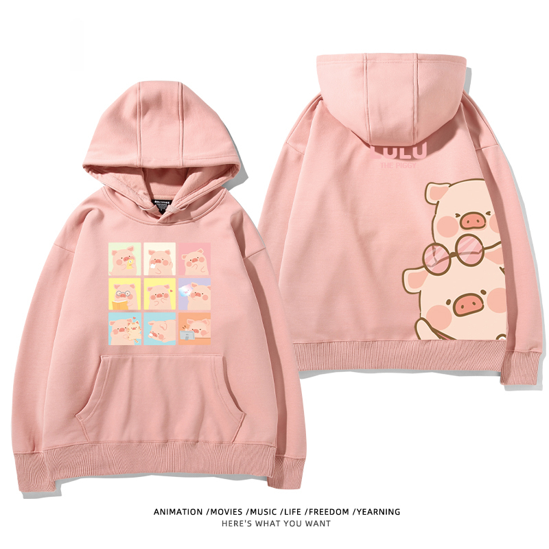 LULU豬新款 親子情侶男女款連帽衛衣-ZUIHANG SHOP