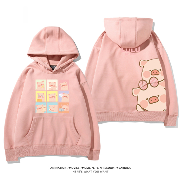 LULU豬新款 親子情侶男女款連帽衛衣-ZUIHANG SHOP