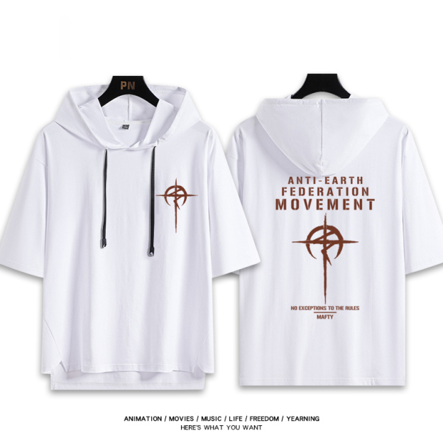 機動戰士鋼彈新款 親子情侶男女款連帽短袖T恤