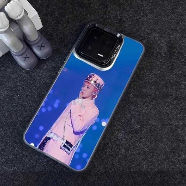 權志龍GD 彩銀線條漸變防摔手機殼-CASEZONE