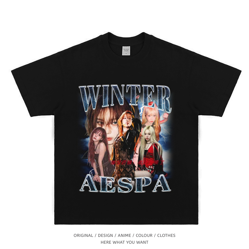 aespa Winter 美式复古純棉短袖T恤