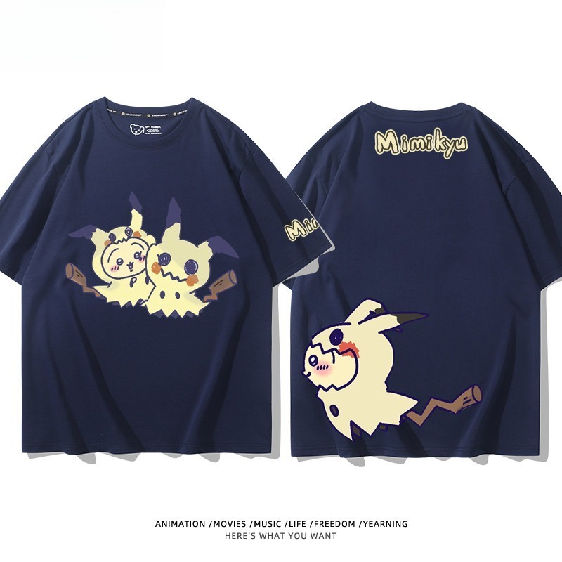 Chiikawa X 寶可夢 2026親子情侶男女同款 印花短袖T恤