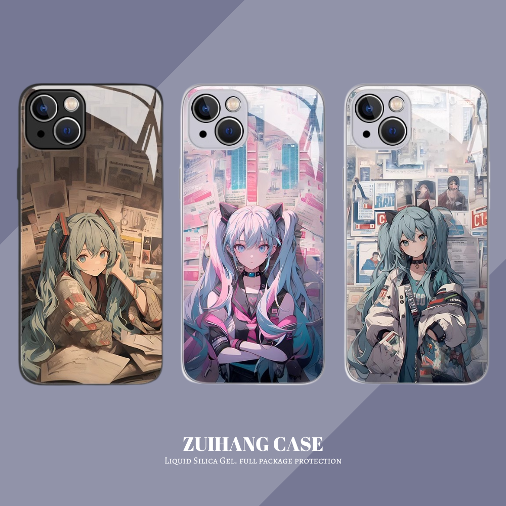 初音未來新款高清全包防摔玻璃殼-CASEZONE