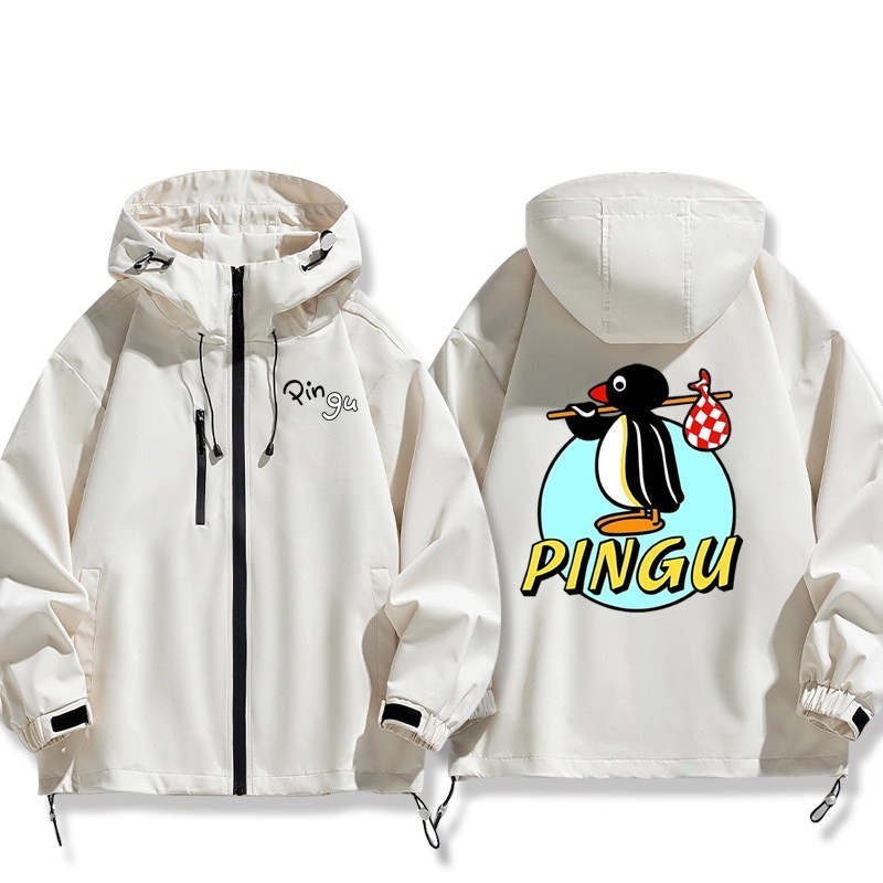 Pingu企鵝家族周邊 男女同款秋冬衝鋒衣