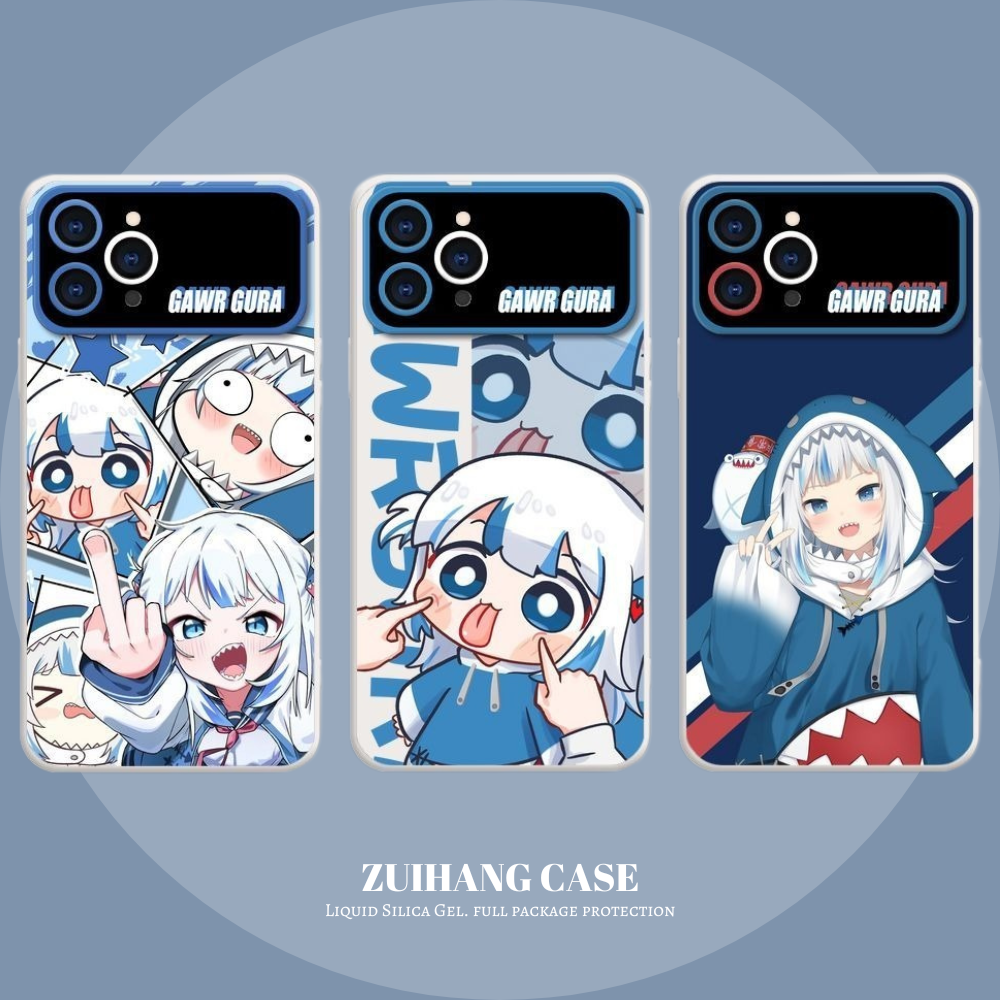 Gawr Gura液態大視窗全包矽膠防摔軟殼-CASEZONE