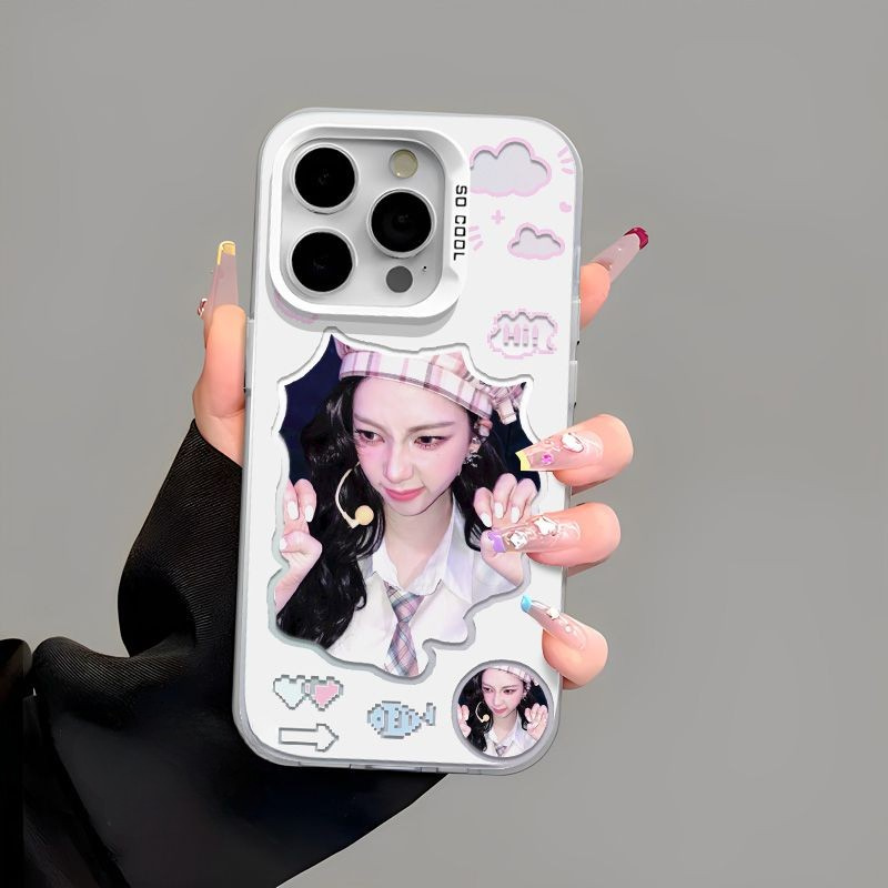 Aespa Karina 彩銀漸變手機殼