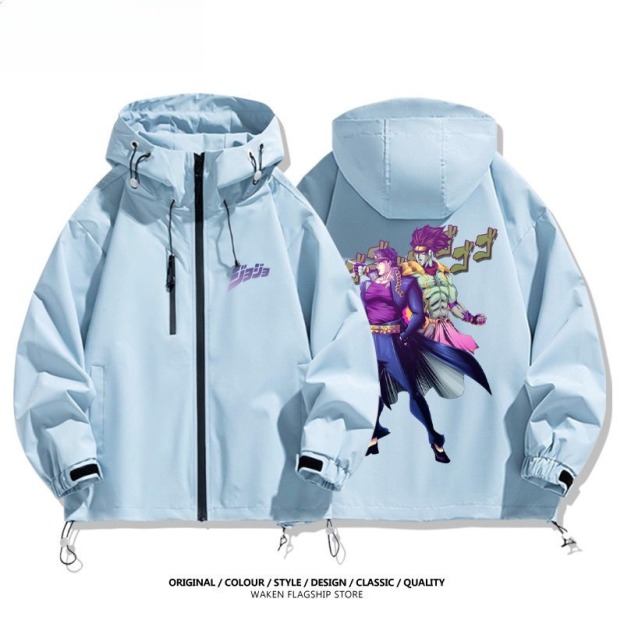 JOJO的奇妙冒險空條承太郎白金之星周邊 男女同款秋冬衝鋒衣