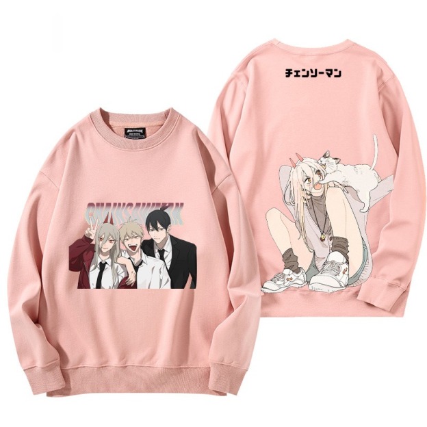 鏈鋸人 秋冬新款 親子情侶裝圓領長袖