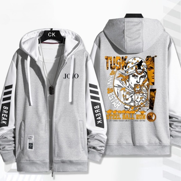 JoJo的奇妙冒險 飆馬野郎 手繪連帽衫 春秋舒適外套