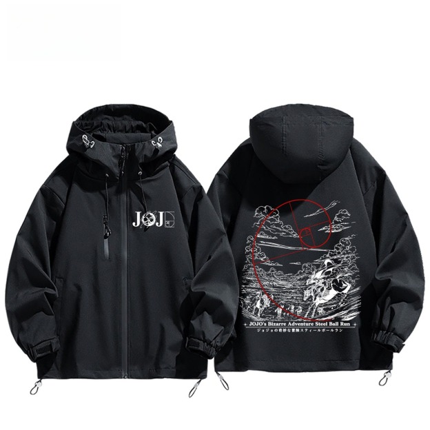 JOJO的奇妙冒險飆馬野郎周邊 男女同款秋冬衝鋒衣