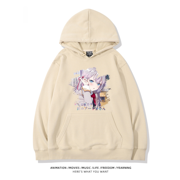 不時輕聲地以俄語遮羞的鄰座艾莉同學新款 親子情侶男女款連帽衛衣-CASEZONE