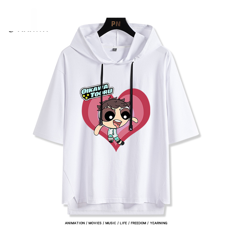 飛天小女警 x 排球少年 連帽短袖T恤