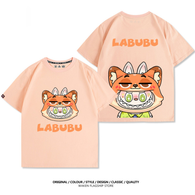 LabubuX瘋狂動物城 印花短袖T恤-CASEZONE