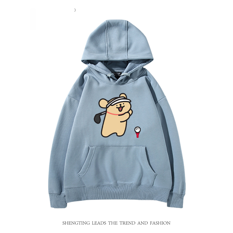 線條小狗新款 親子情侶男女款連帽衛衣-CASEZONE