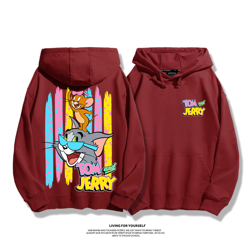 湯姆貓與傑利鼠新款 親子情侶男女款連帽衛衣-CASEZONE