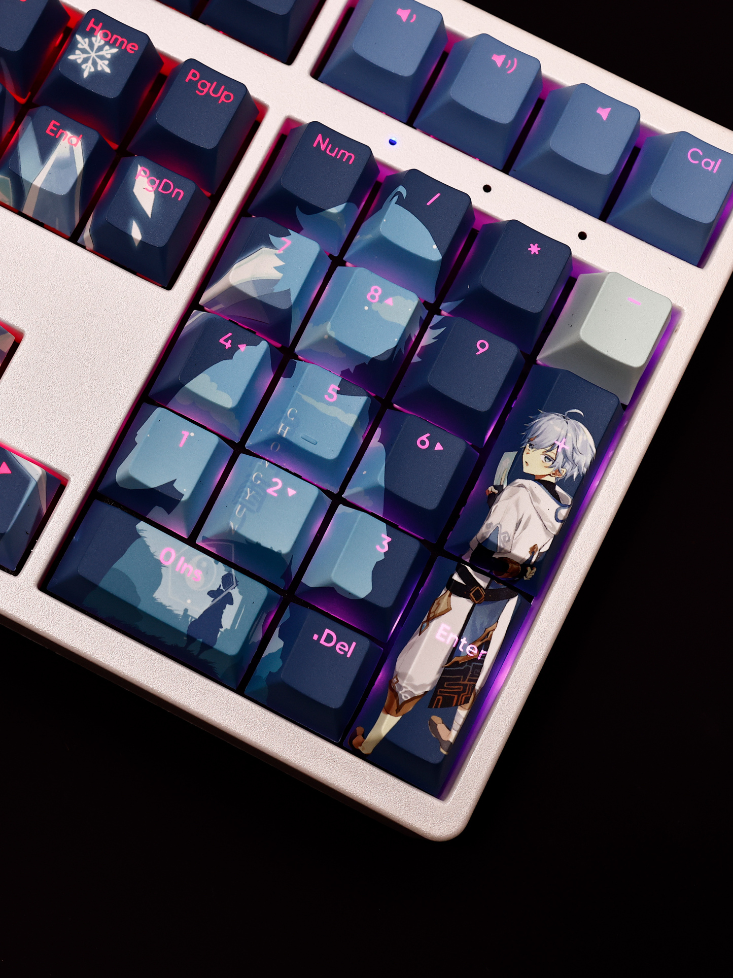 重雲原神透光RGB108鍵標準配列衛星軸鍵帽-CASEZONE