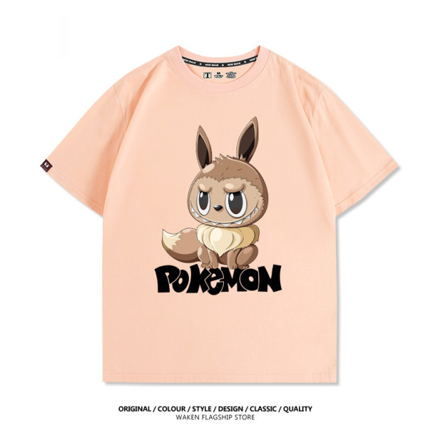 LabubuX寶可夢 印花短袖T恤-CASEZONE