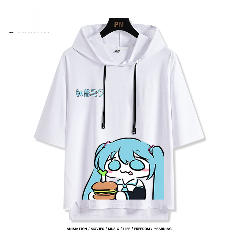 初音未來 Miku&Teto 連帽短袖T恤