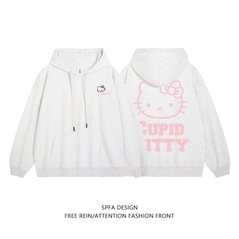 HelloKitty新款 寬鬆百搭 秋冬款 寬鬆連帽衛衣-CASEZONE