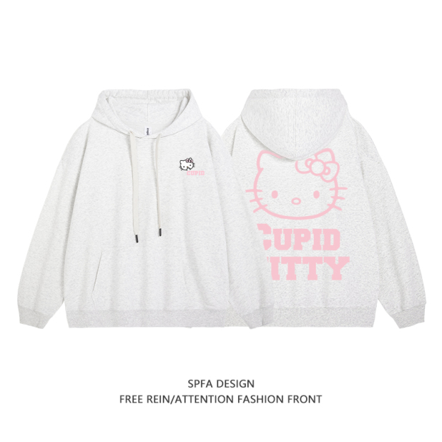 HelloKitty新款 寬鬆百搭 秋冬款 寬鬆連帽衛衣-CASEZONE