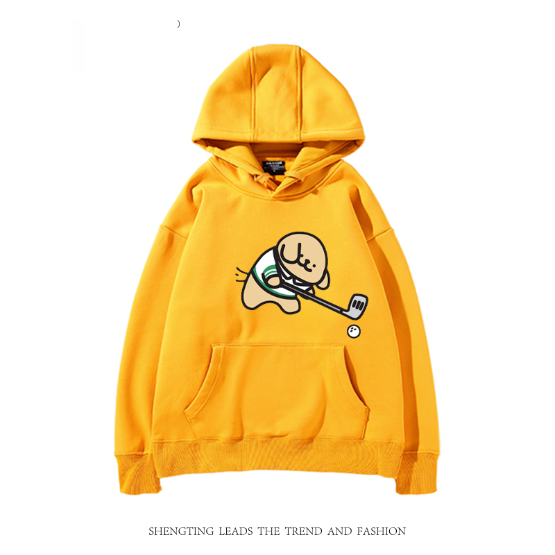 線條小狗新款 親子情侶男女款連帽衛衣-CASEZONE