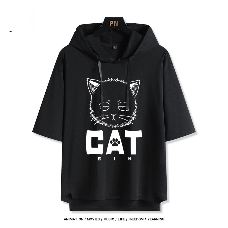 銀魂 定春 連帽短袖T恤