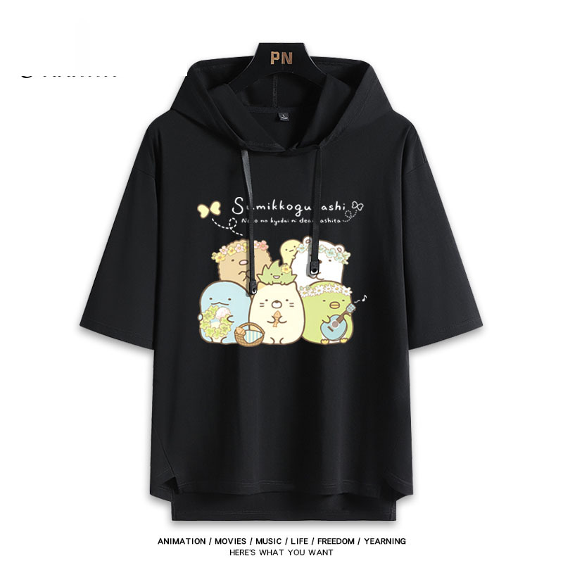 角落生物小夥伴 連帽短袖T恤-CASEZONE