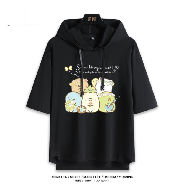 角落生物小夥伴 連帽短袖T恤-CASEZONE