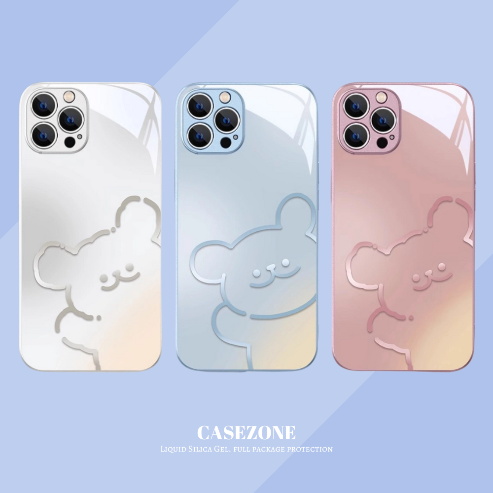 綫條小狗新款高清全包防摔玻璃殼-CASEZONE