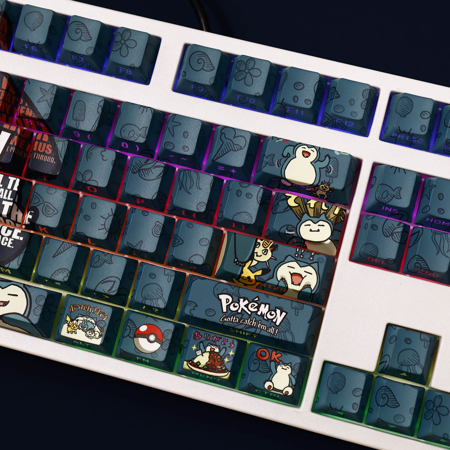 寶可夢卡比獸 108鍵 標準配列 衛星軸鍵帽-CASEZONE