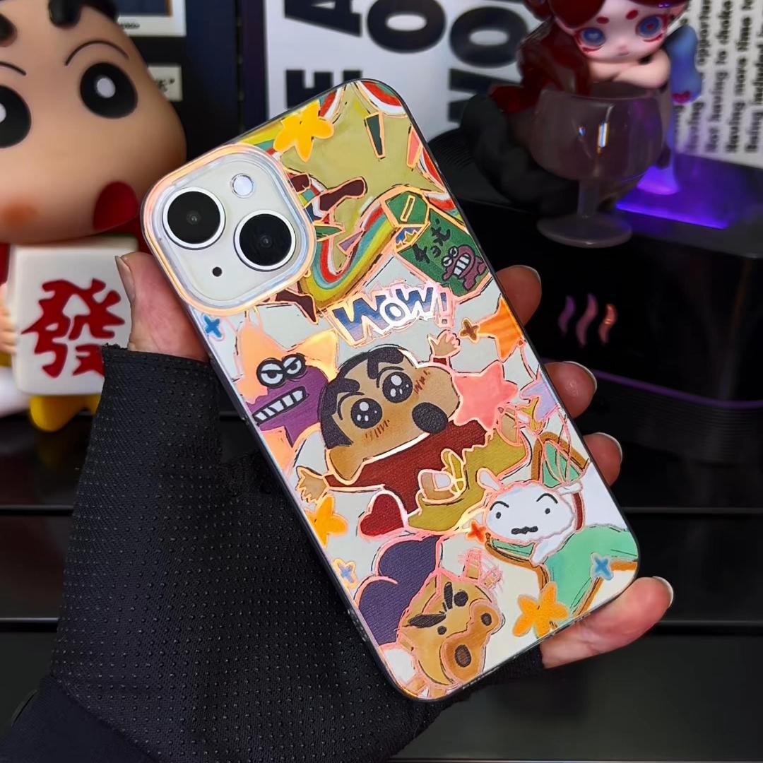 蠟筆小新 極光金漸變手機殼