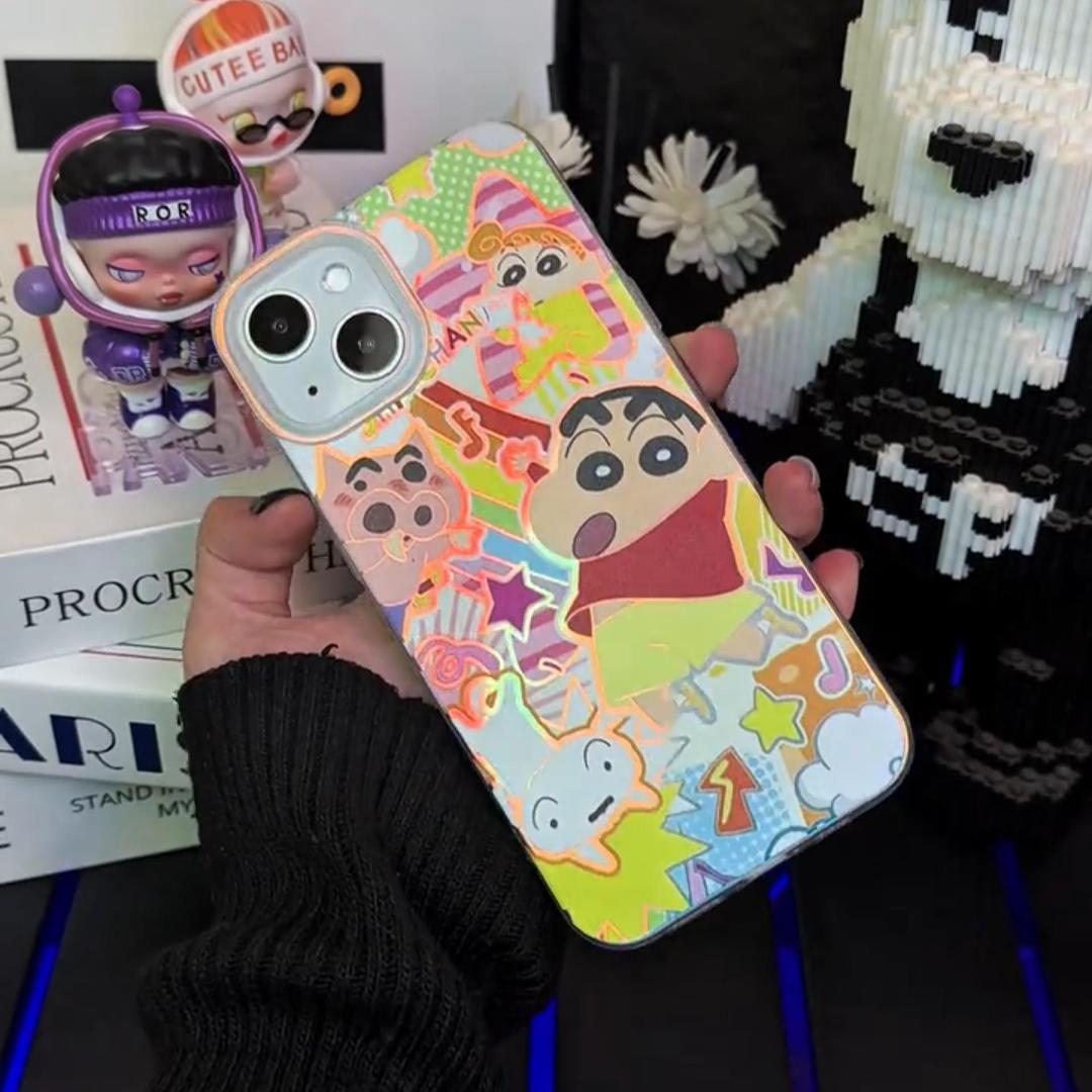 蠟筆小新 極光金漸變手機殼