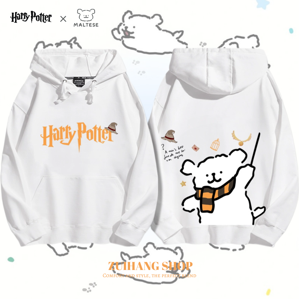 線條小狗 X 哈利波特聯名 親子情侶男女款連帽衛衣-ZUIHANG SHOP