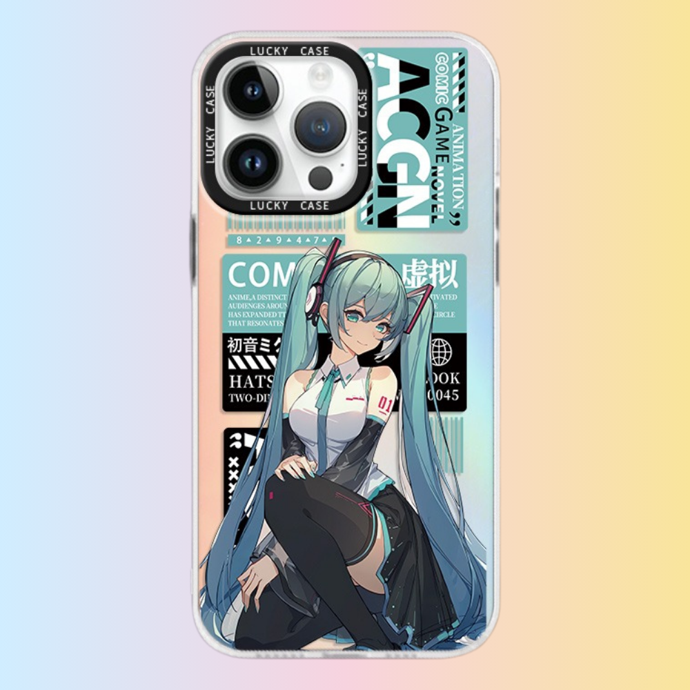 初音未來極光鐳射防摔手機殼-CASEZONE