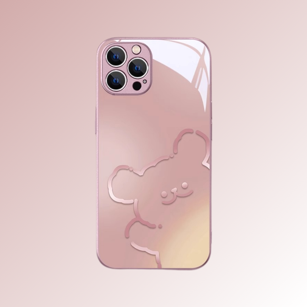 綫條小狗新款高清全包防摔玻璃殼-CASEZONE