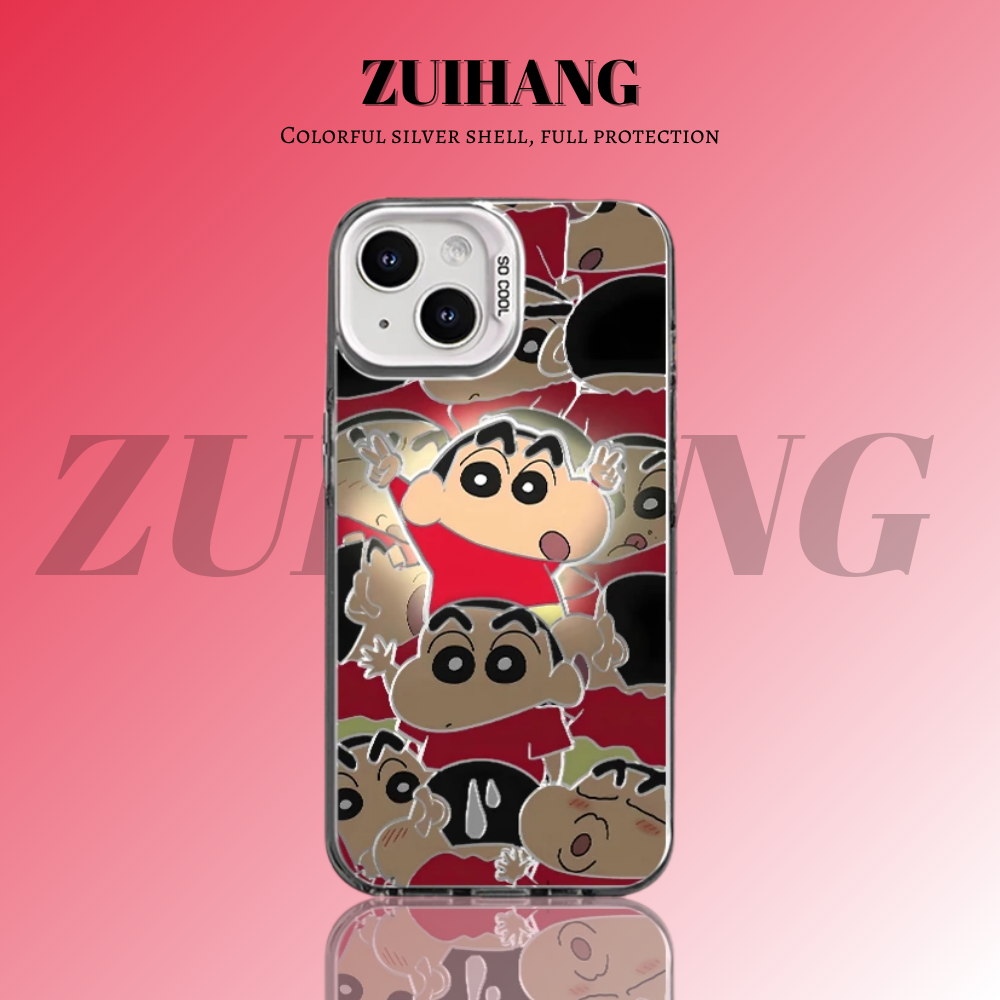 蠟筆小新彩銀防摔手機殼-CASEZONE