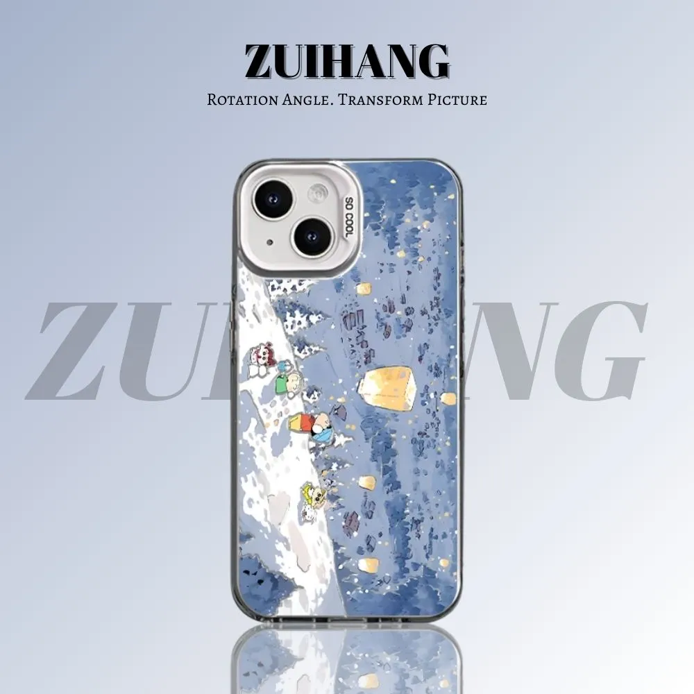 蠟筆小新彩銀防摔手機殼-CASEZONE