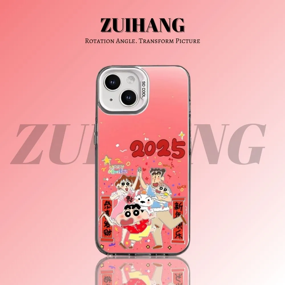 蠟筆小新彩銀防摔手機殼-CASEZONE